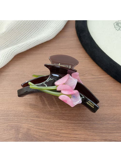 Beau - Fashion Lily Pattern Acetate Hair Clip