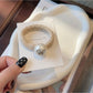 Gifty - Bow Faux Bead Polyester Hair Tie