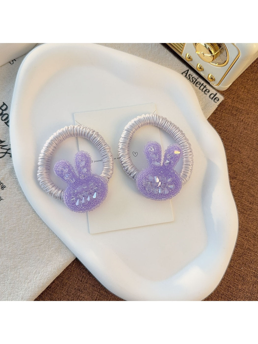 Gifty - Cute Bunny Detail Elastic Hair Tie