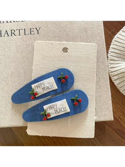 Beau - Blue Cherry Geometric Hair Clip