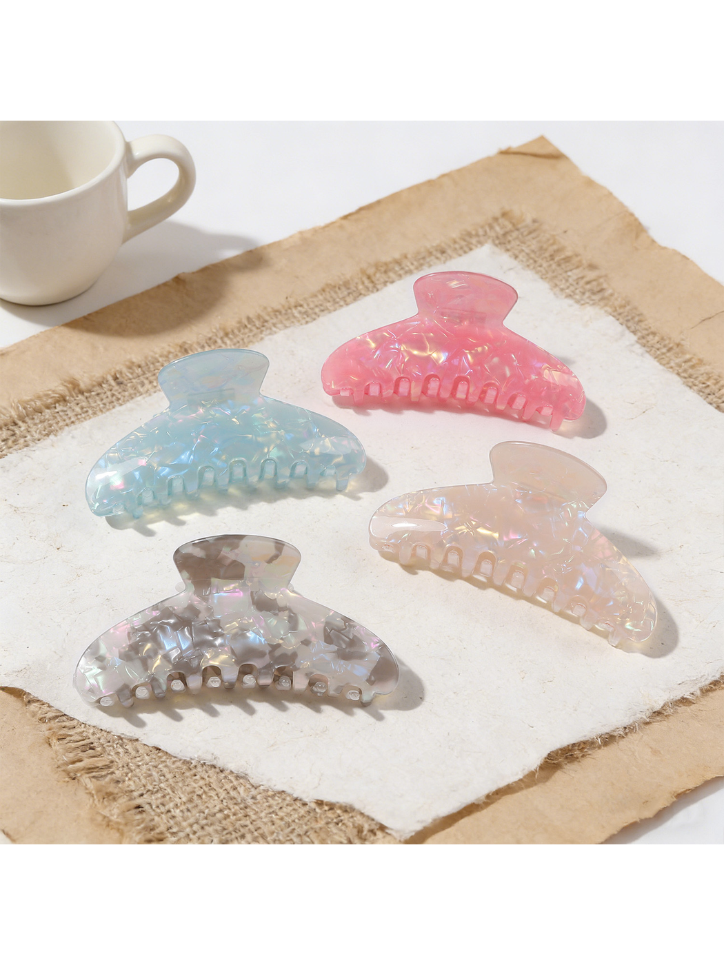 Beau - Sweet Style Iridescent Curved Claw Clip