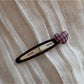 Beau - Plaid Fabric Heart Side Hair Clip