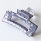 Beau - Square Hollow Floral Print Hair Claw Clip