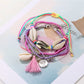 Lovra Bohemian style bracelet coiled to show multiple rows and intricate design