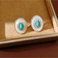 Earedge - Vintage Oval Geometric Stud Earrings