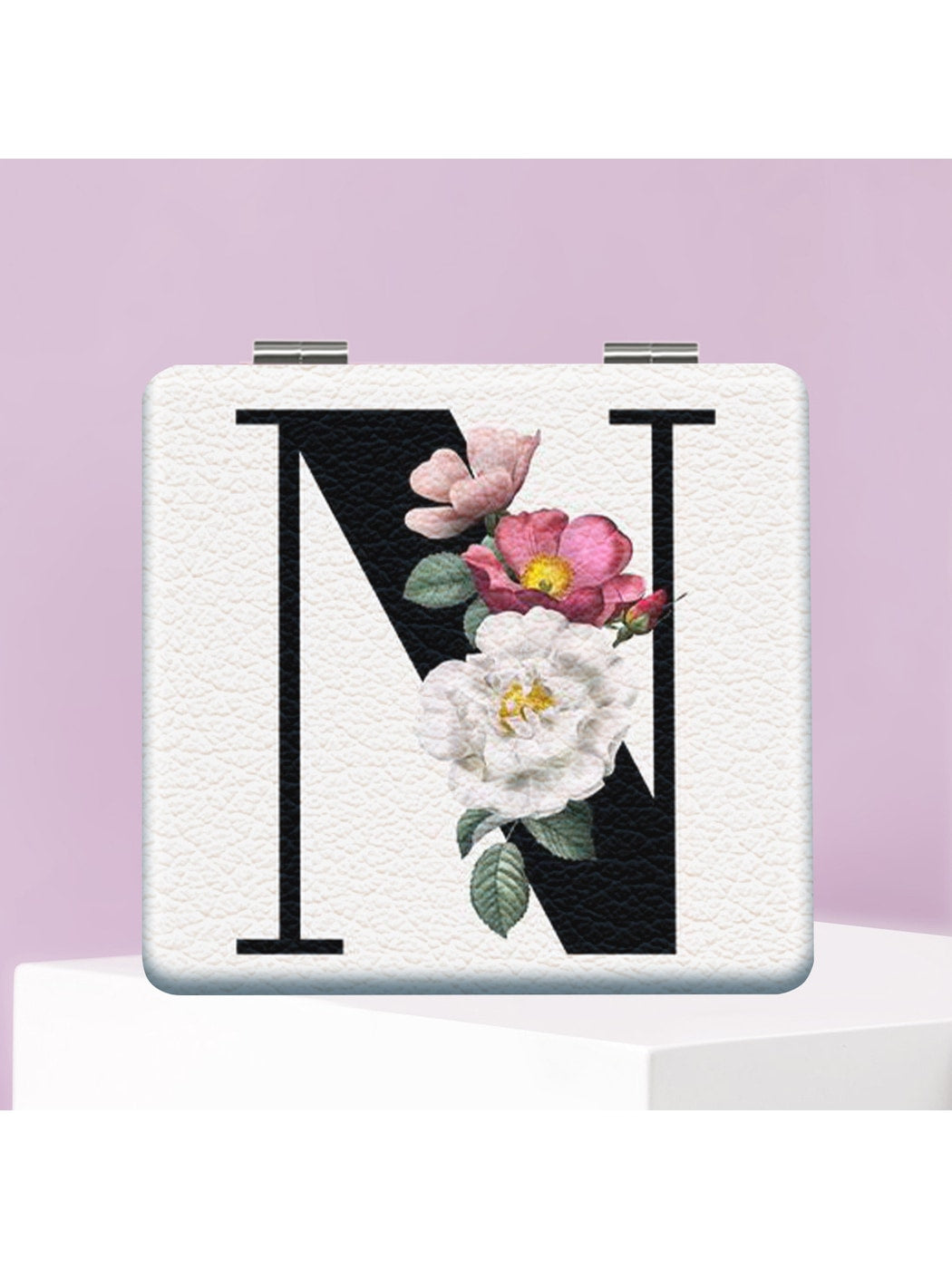 Mirroray - Floral and Letter Print Makeup Mirror