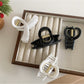 Beau - Black and White Crisscross Hair Claw Clip