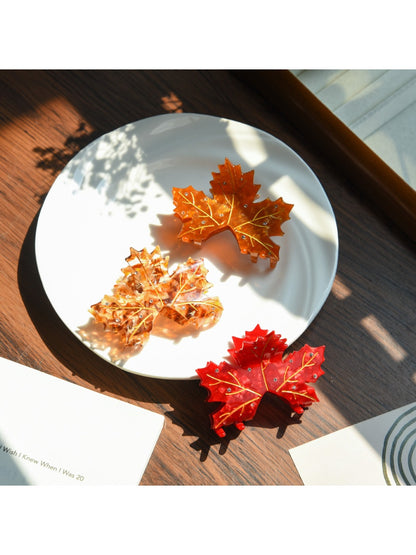 Beau - Simulated Maple Leaf Acetate Hair Claw Clip