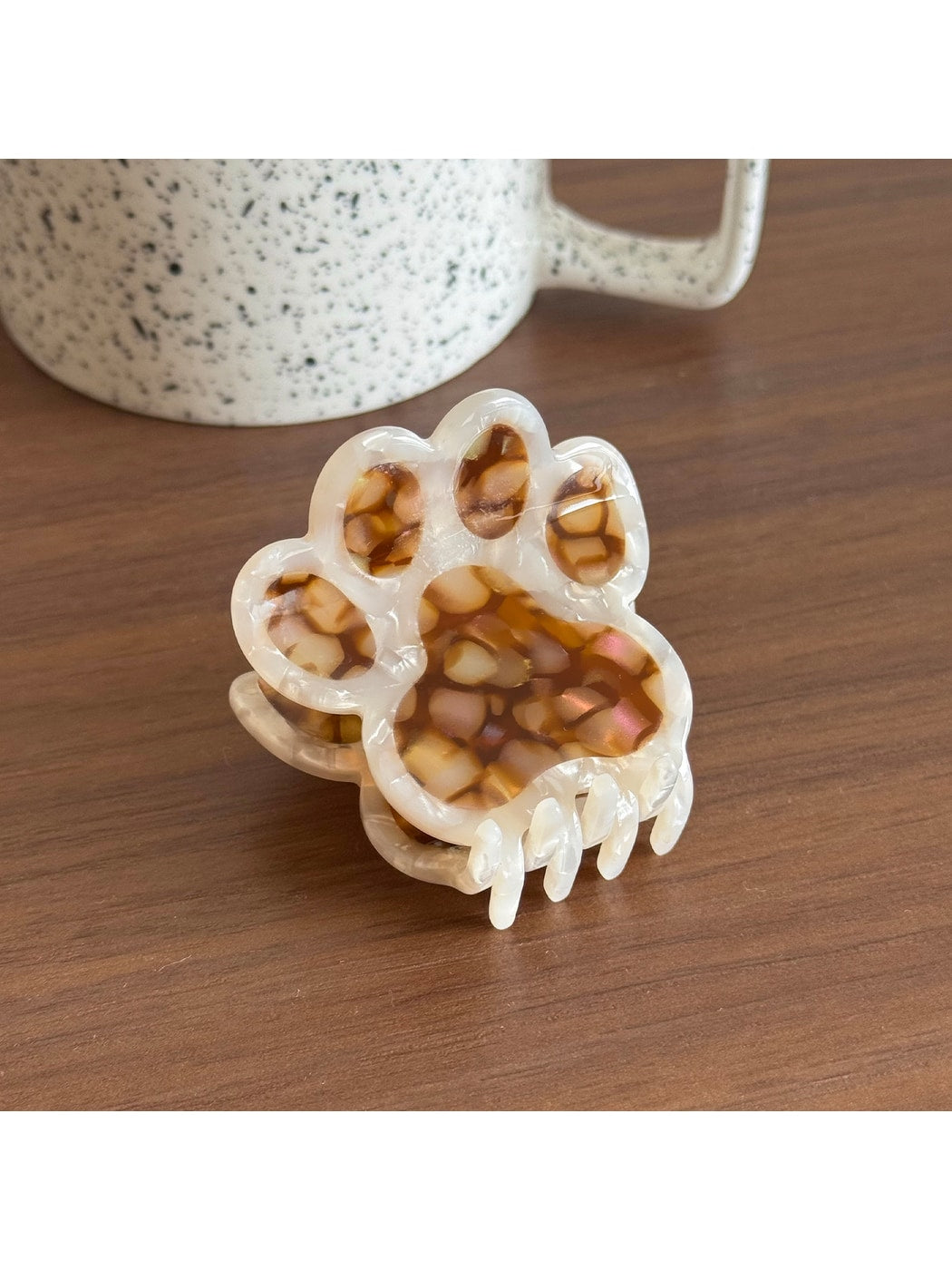 Beau - Acetate Cat Paw Pattern Hair Claw Clip
