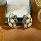 Earedge - Black And White Contrast Stud Earrings