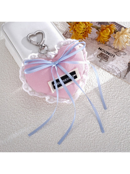Keypus - Denim Lace Heart Bag Charm