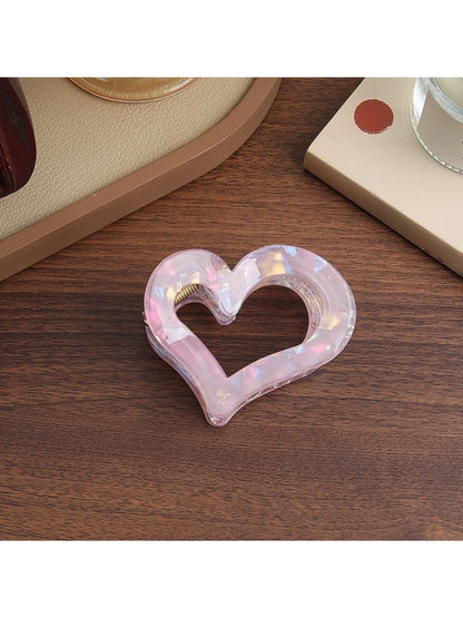 Beau - Iridescent Heart Shaped Claw Clip