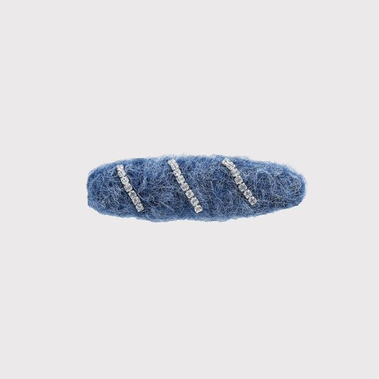 Beau - Cute Blue Plush Textured Hair Clip