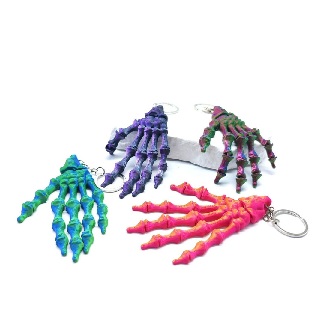 Keypus - Halloween 3D Printed Skeleton Hand Keychain