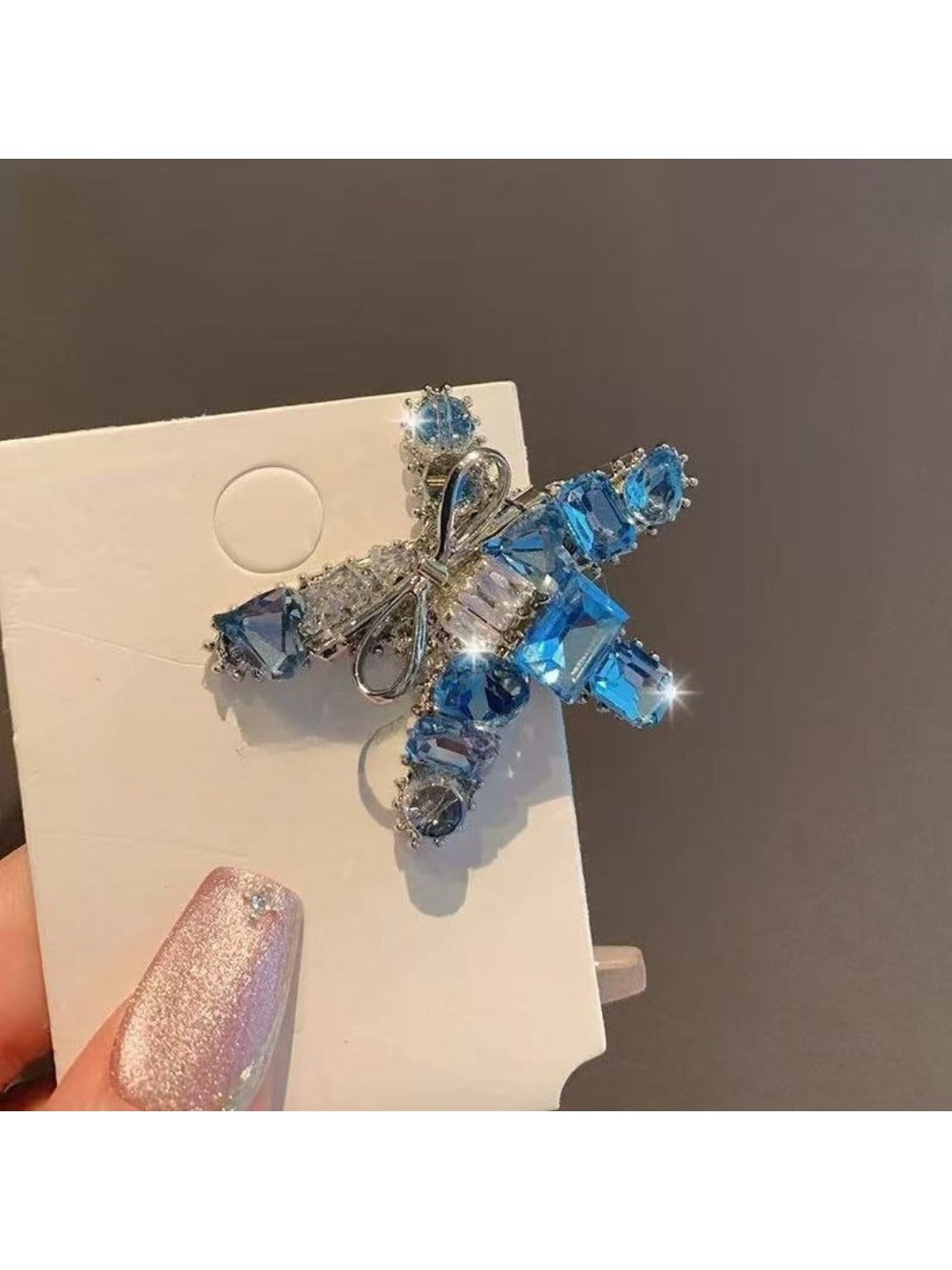 Beau - Blue Star Bow Hair Clip