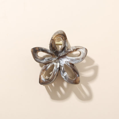 Beau - Marbled PS Alloy Flower Shape Women's Claw Clip