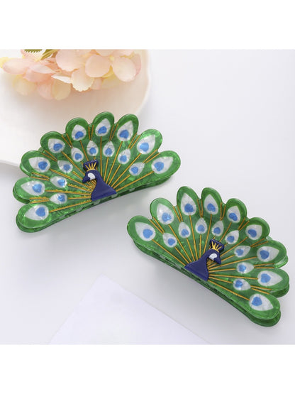 Beau - Retro Peacock Shaped Hair Claw Clip