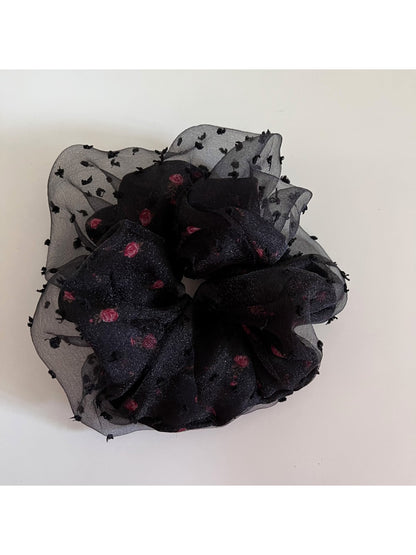 Gifty - Polka Dot Black Hair Tie