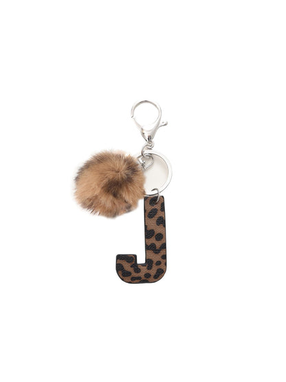 Keypus - Leopard Print Oil-Edged Letter Keychain