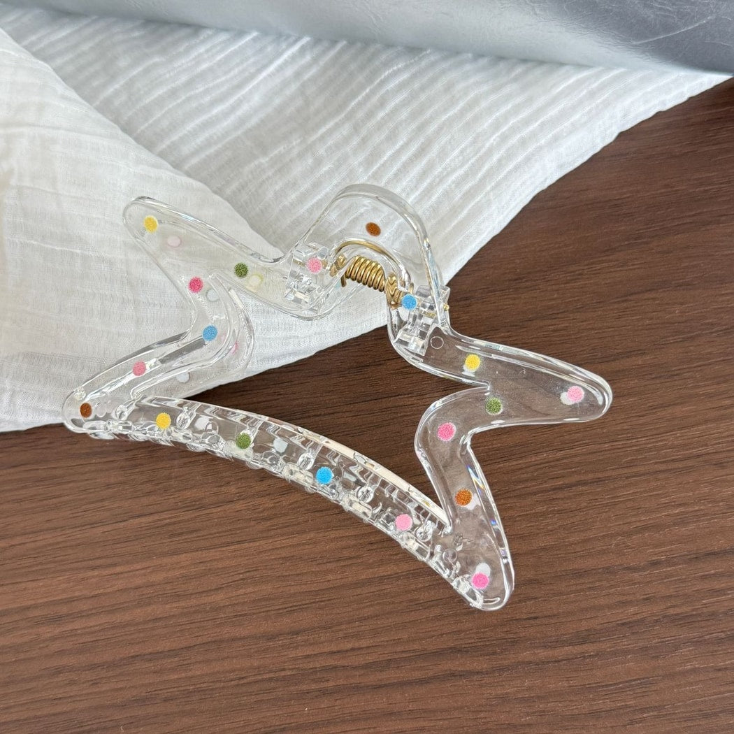 Beau - Transparent Polka Dot Plastic Claw Clip