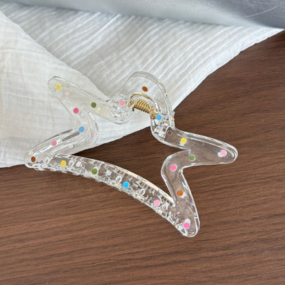 Beau - Transparent Polka Dot Plastic Claw Clip
