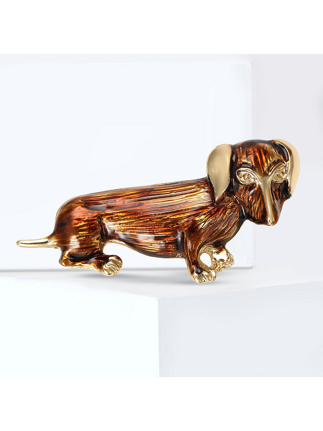 Brovia - Alloy Dog Shape Rhinestone Brooch Pin