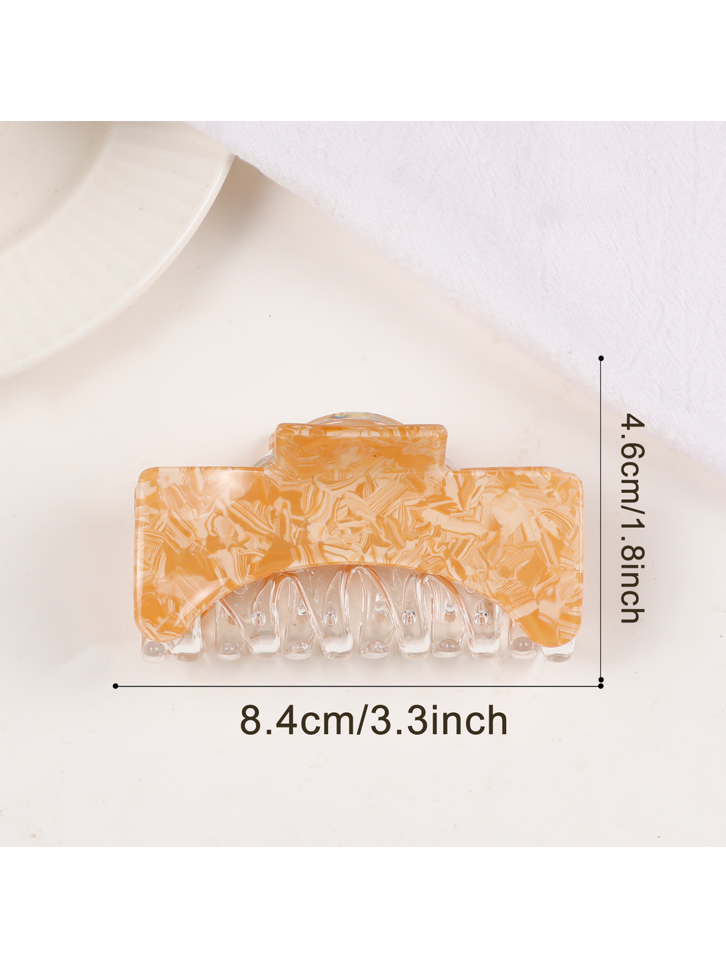 Beau - Large Square Marbled Texture Claw Clip