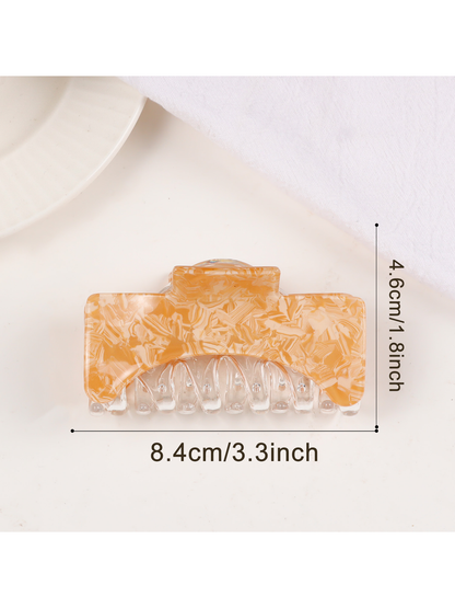 Beau - Large Square Marbled Texture Claw Clip