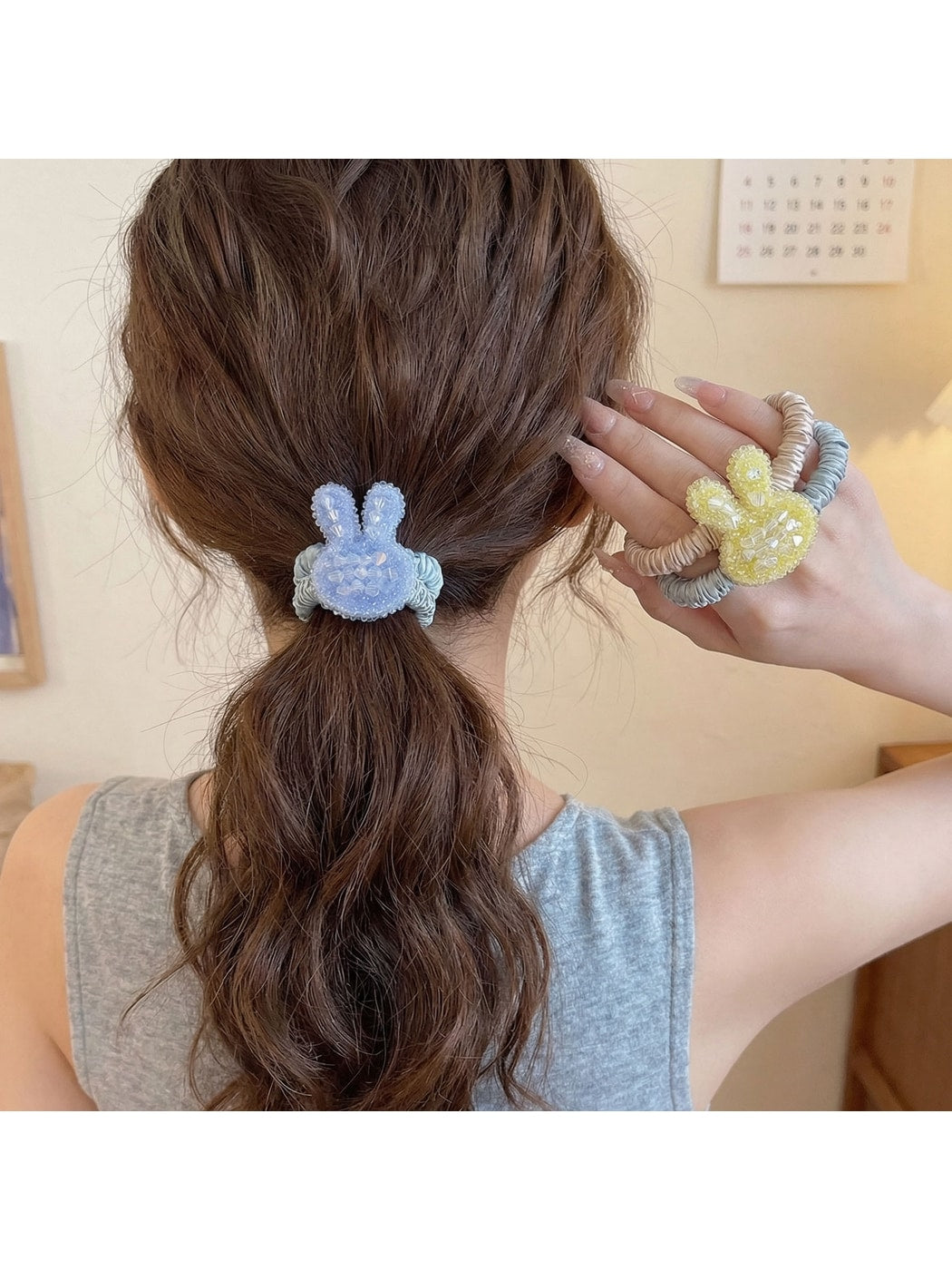 Gifty - Cute Bunny Detail Elastic Hair Tie