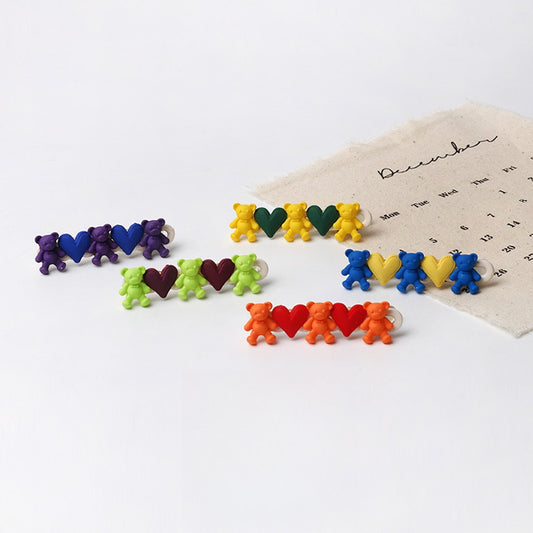 Beau - Cartoon Bear Heart Side Styling Hair Clip