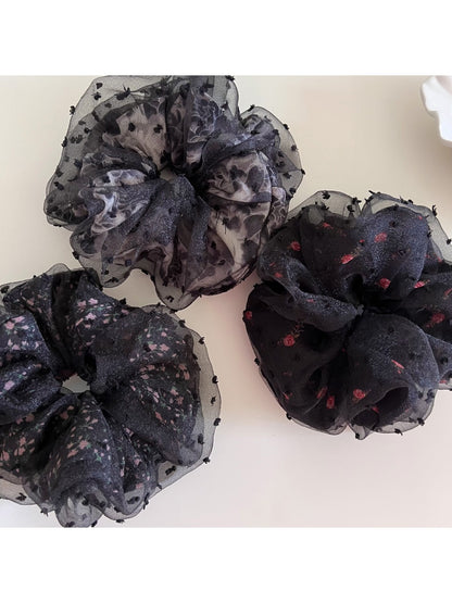 Gifty - Polka Dot Black Hair Tie