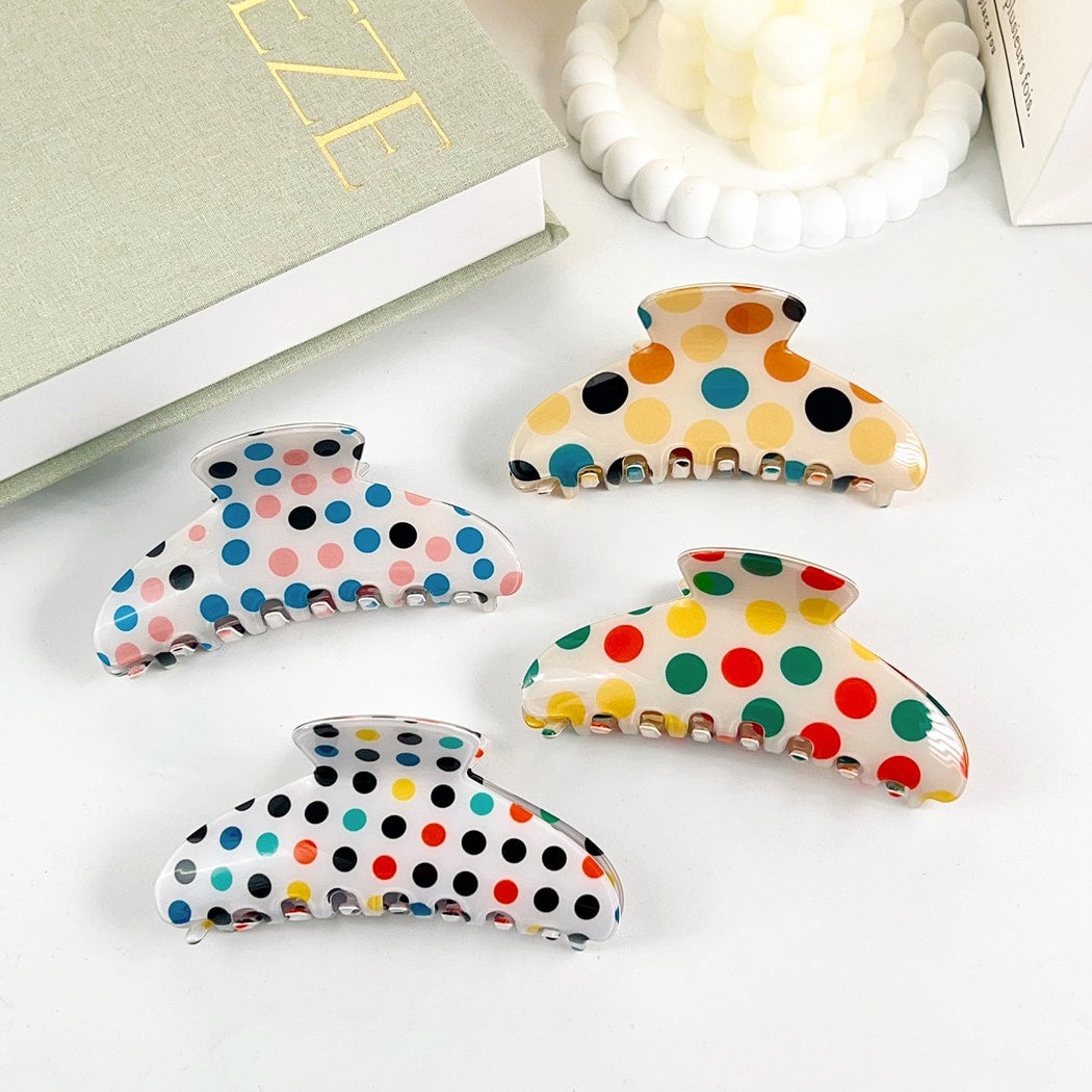 Beau - Classic Polka Dot Patterned Claw Clip