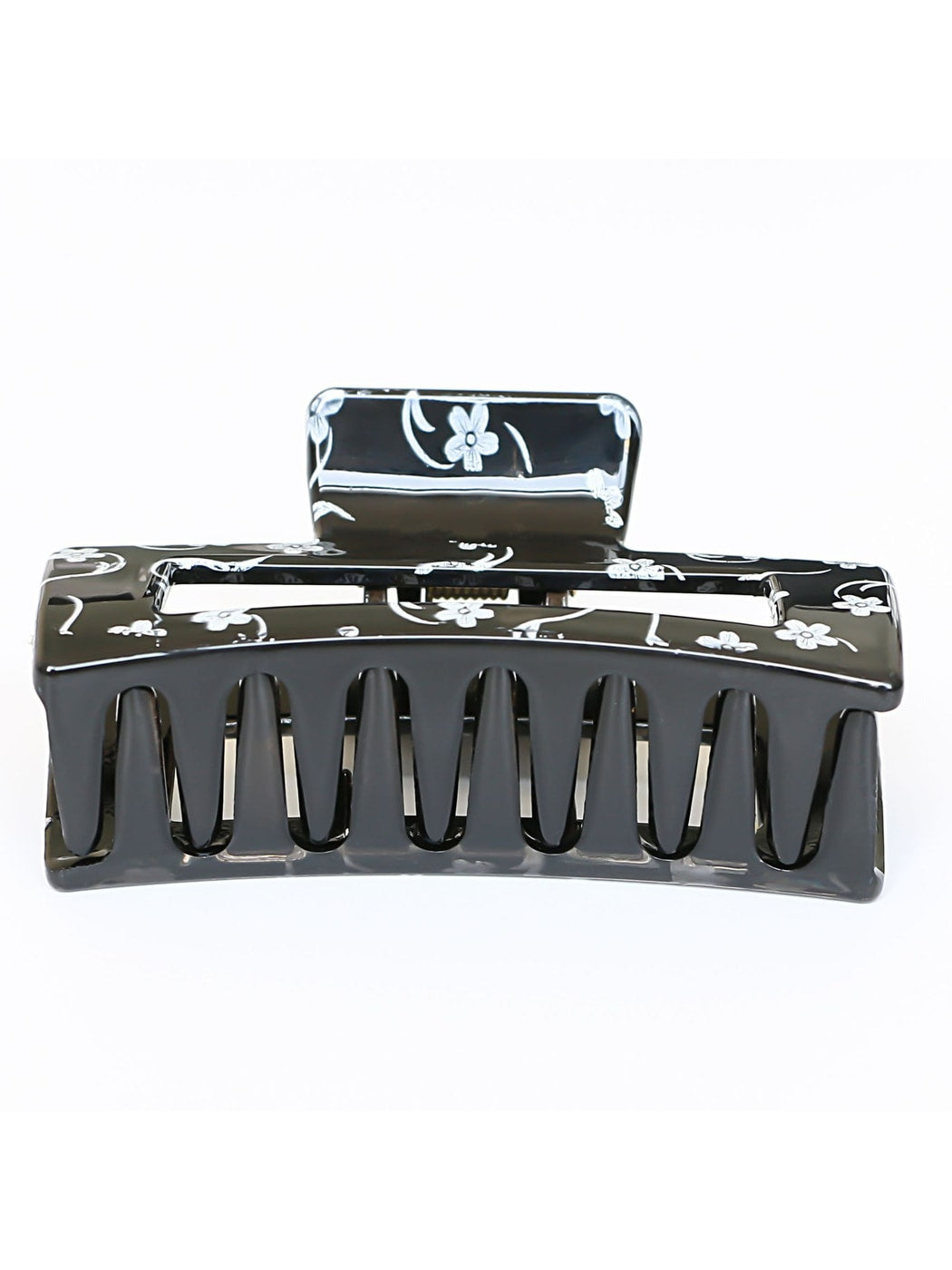 Beau - Square Hollow Floral Print Hair Claw Clip