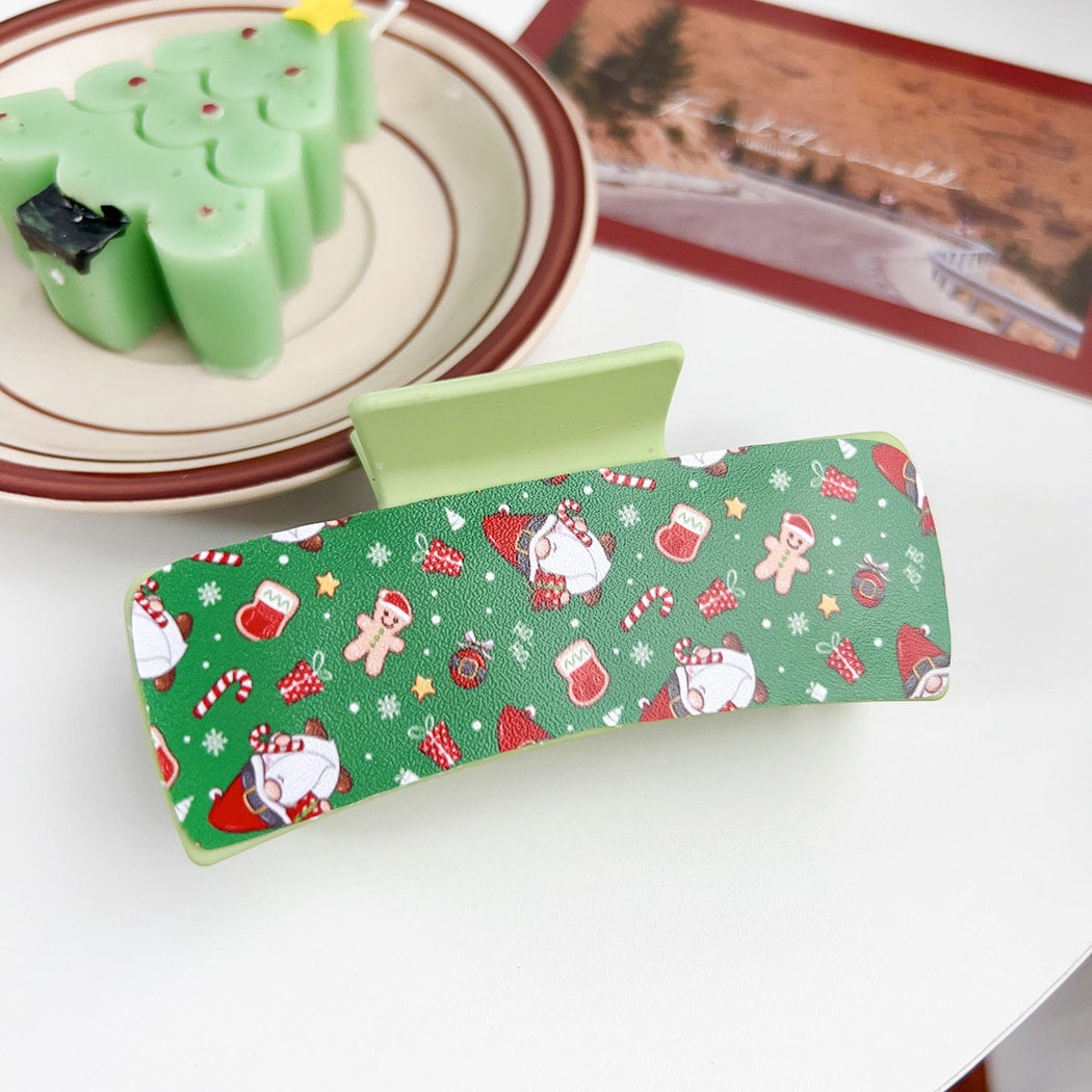 Beau - Sweet Christmas Theme Rectangular Claw Clip