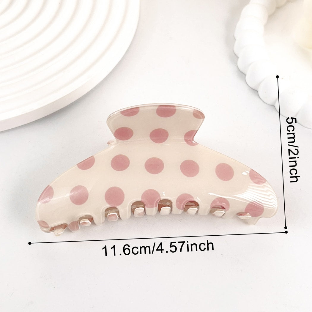 Beau - Classic Polka Dot Patterned Claw Clip