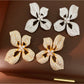 Earedge - Floral Statement Synthetic Zircon Stud Earrings