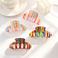 Beau - Rainbow Stripe Printed Claw Clip