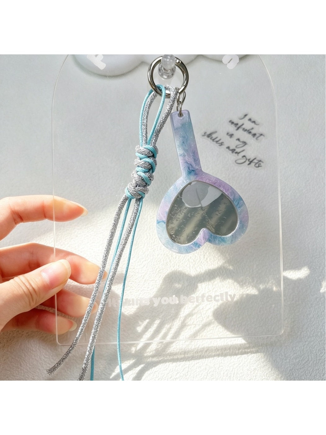 Keypus - Retro Heart Mirror Bag Charm Keychain