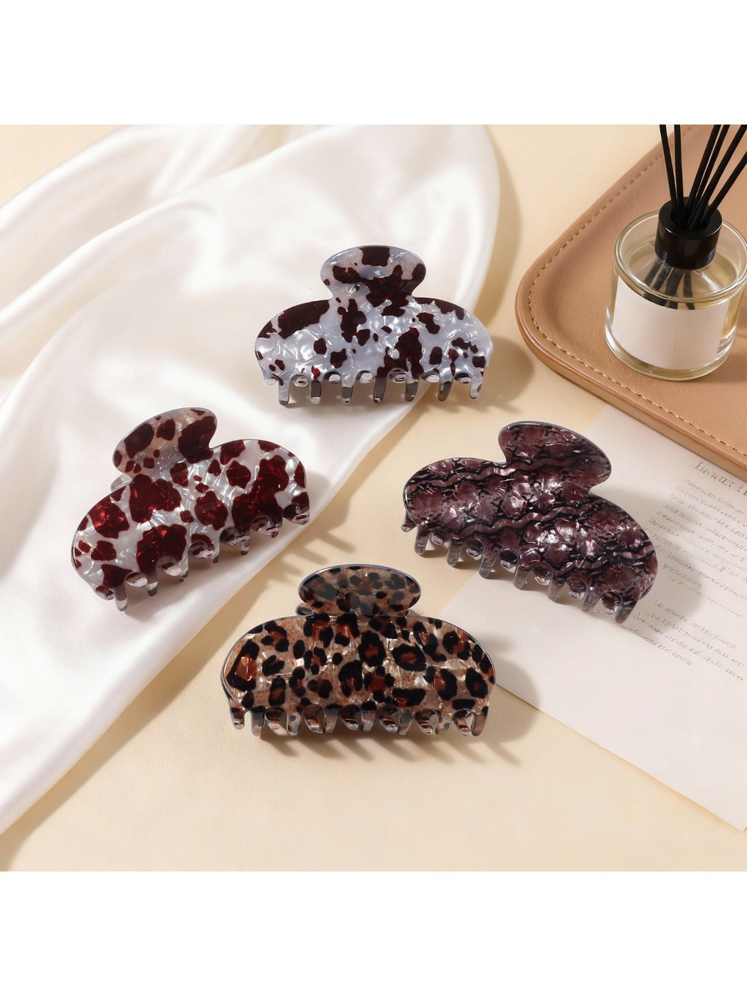 Beau - Leopard Print Half Moon Claw Clip