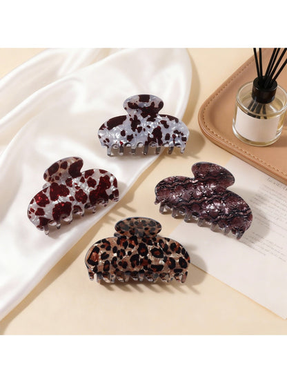 Beau - Leopard Print Half Moon Claw Clip