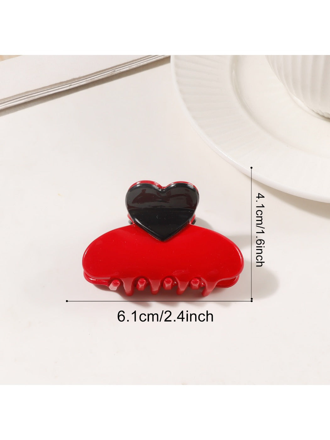 Beau - Valentine's Day Half Moon Hair Claw Clip