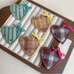 Beau - Plaid Bow Heart-Shaped Hair Clip