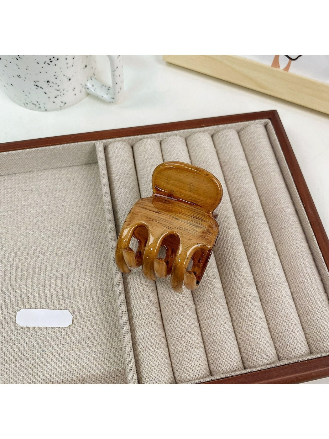 Top view of Beau shark hair claw clip highlighting textured finish