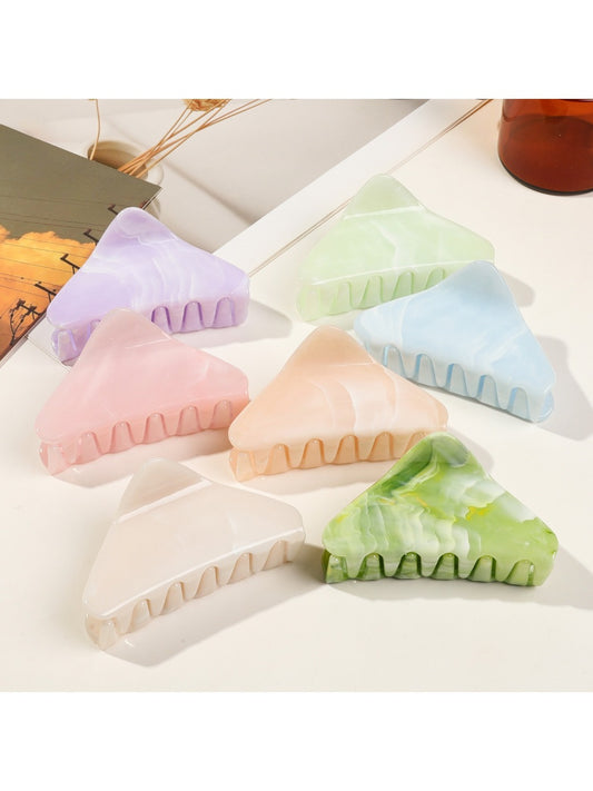 Beau - Marble Pattern Triangular Hair Claw