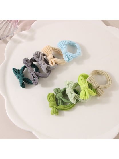 Gifty - Macaron Color Bow Hair Tie Set