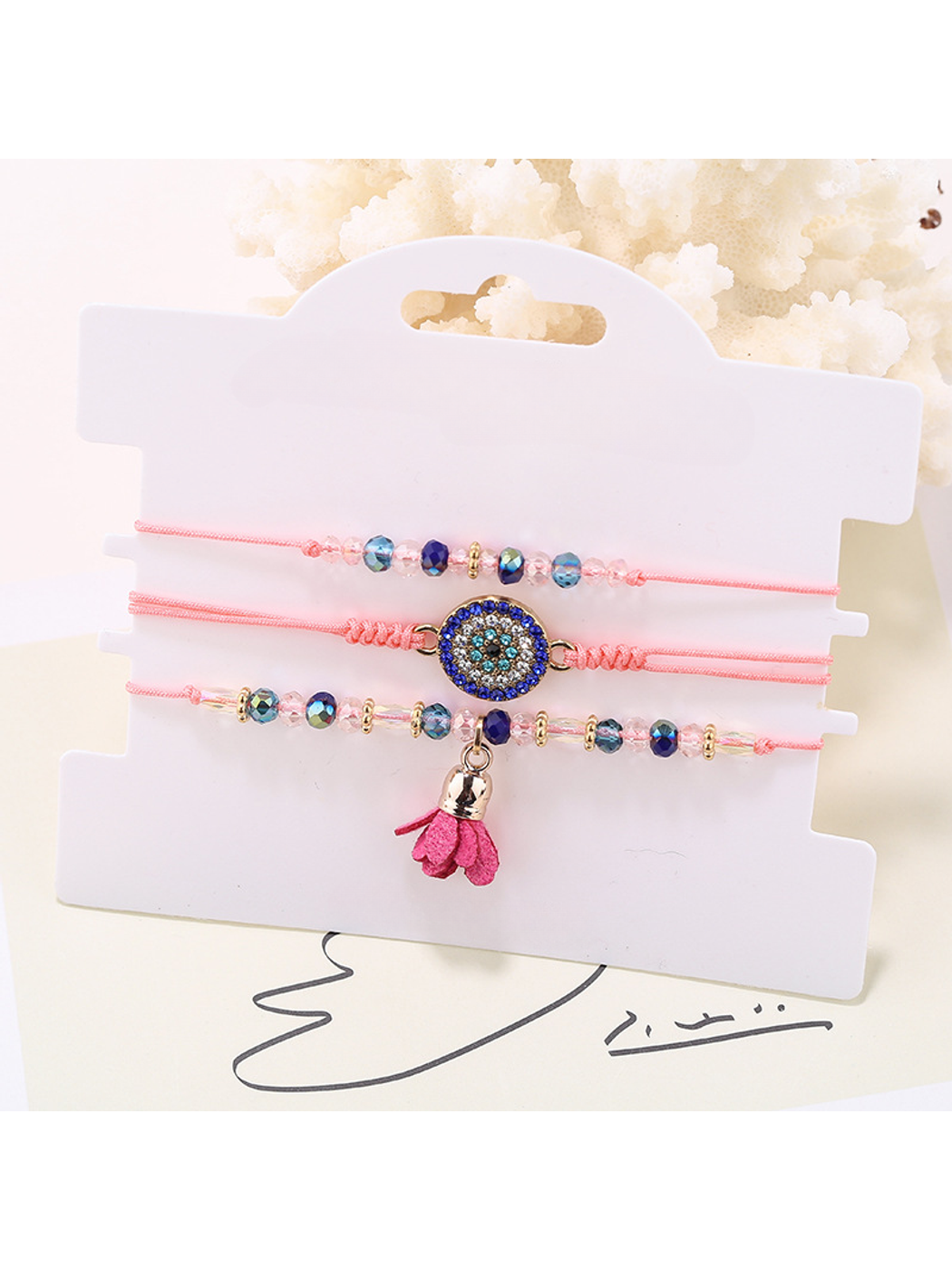 Lovra - Bohemian Beaded Flower Pendant Bracelet