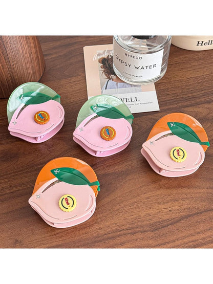 Beau - Peach Shaped Hair Claw Clip Acetate Material