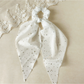 Gifty - Knotted Ribbon Dot Detail Hair Scrunchie