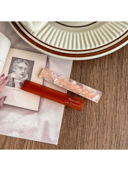 Beau - Simple Short Bar PVC Side Hair Clip Set