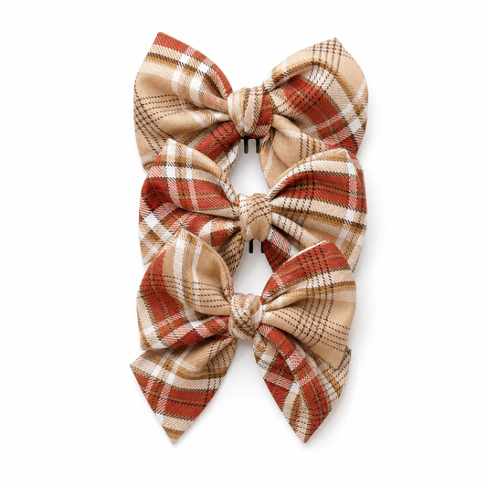 Beau - Plaid Triple Bow Hair Clip